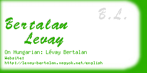 bertalan levay business card