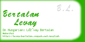 bertalan levay business card
